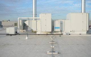 large industrial HVAC system on top of building